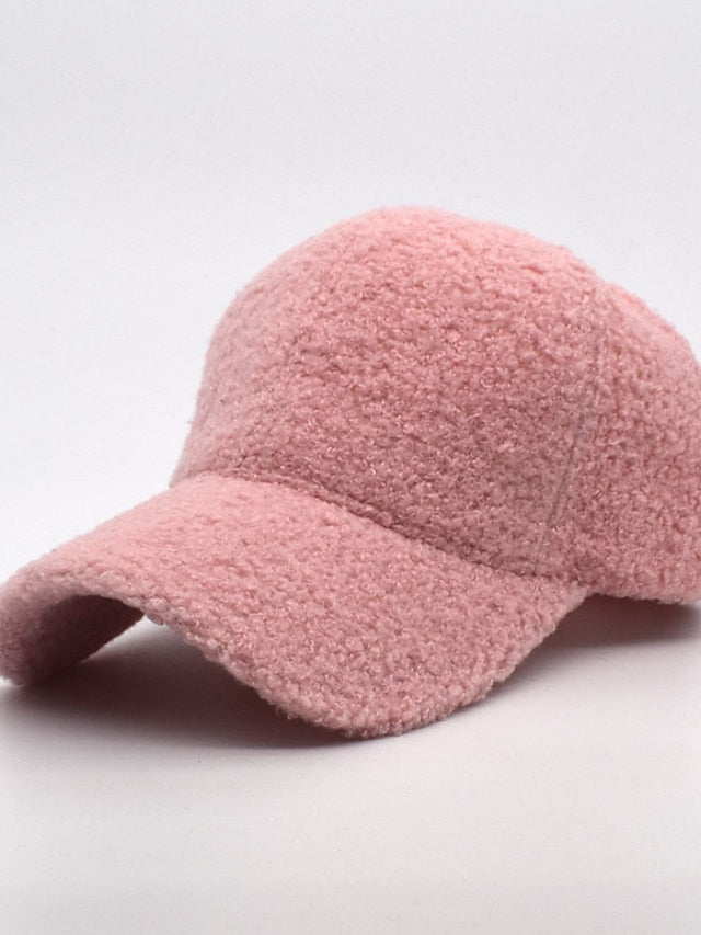 Women's Hat Baseball Cap Winter Hats Black Pink Khaki Outdoor Street Dailywear Fleece Pure Color Windproof Comfort Warm - LuckyFash™