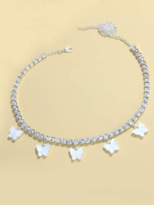 Rhinestone Butterfly Charm Necklace - LuckyFash™