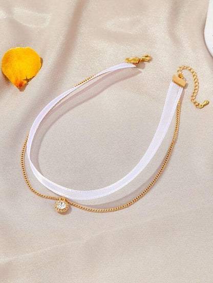 Rhinestone Charm Layered Necklace - LuckyFash™