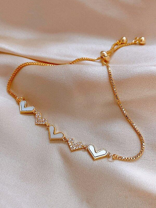 Rhinestone Heart Decor Bracelet - LuckyFash™