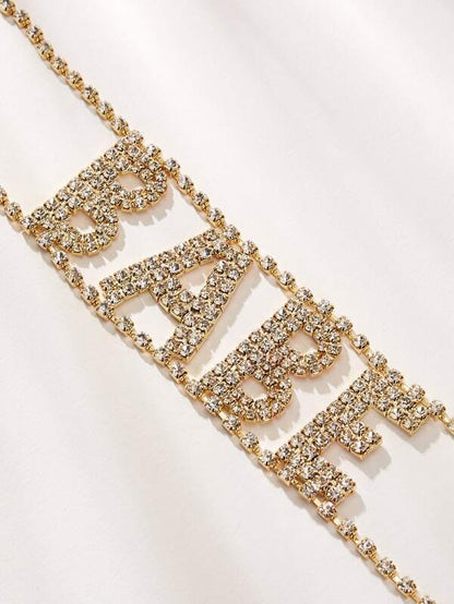 Rhinestone Letter Design Statement Choker 1pc - LuckyFash™