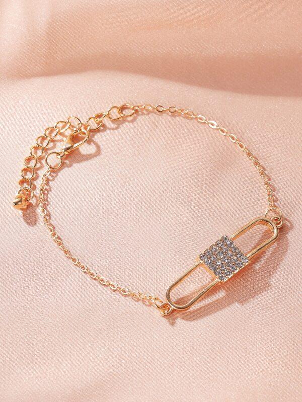 Rhinestone Lock Decor Chain Bracelet - LuckyFash™