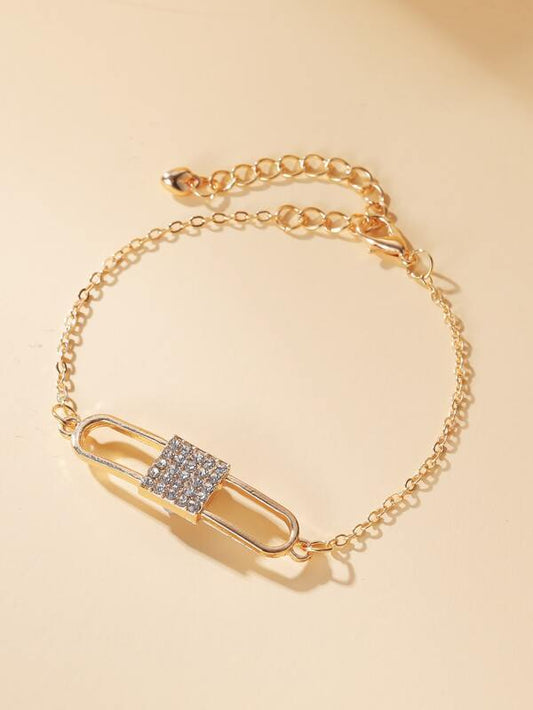 Rhinestone Lock Decor Chain Bracelet - LuckyFash™