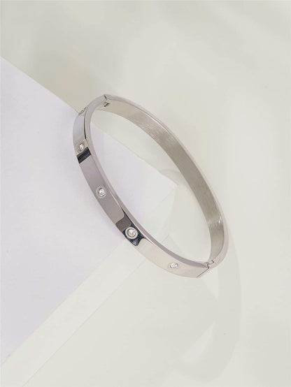Rhinestone Round Bangle - LuckyFash™