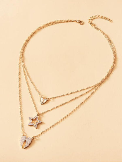 Rhinestone Star Layered Necklace - LuckyFash™