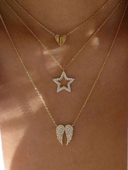 Rhinestone Star Layered Necklace - LuckyFash™