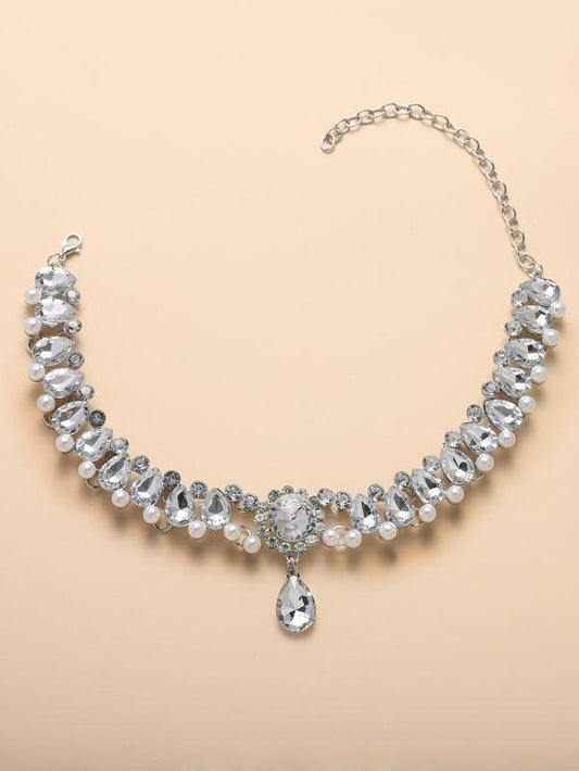 Rhinestone Water Drop Decor Necklace - LuckyFash™
