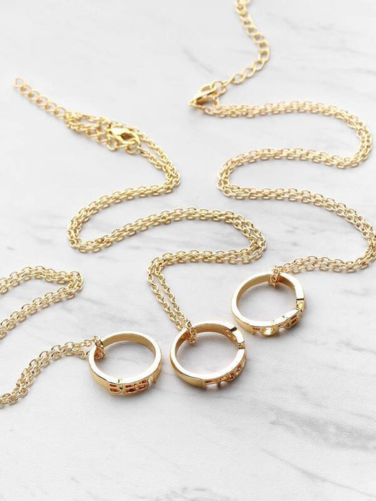 Ring Embellished Friendship Pendant Necklace 3pcs - LuckyFash™