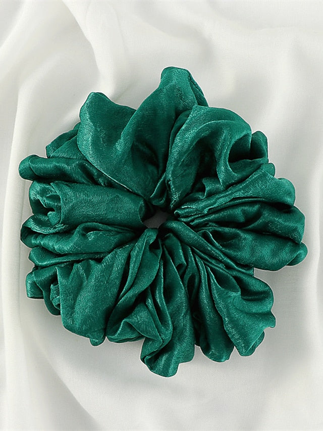 Plain Malaysian Bunch Hair Tie Women Silk Linen Ribbon Wrist Shawl Muslim Hijab Bonnet Volumizing Scrunchie Headband - LuckyFash™