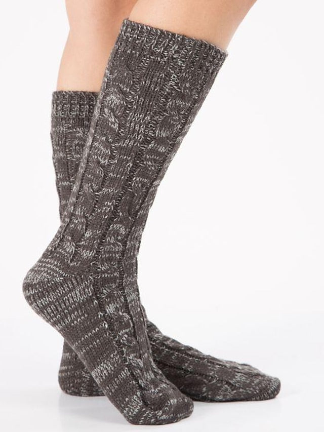 Women's Crew Socks Home Daily Spandex Acrylic Fibers Nylon Basic Casual Classic Warm 1 Pair - LuckyFash™