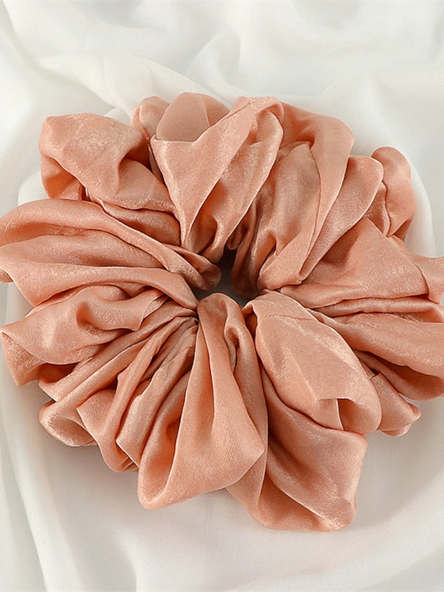 Plain Malaysian Bunch Hair Tie Women Silk Linen Ribbon Wrist Shawl Muslim Hijab Bonnet Volumizing Scrunchie Headband - LuckyFash™