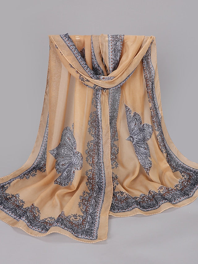 Women's Scarves Gift Daily Holiday Chiffon Vacation Classical Vintage Retro Dancing Casual 1 PC - LuckyFash™