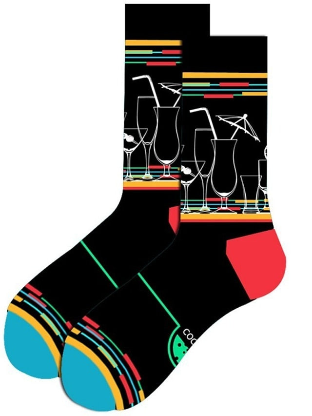 Unisex Crew Socks Work Daily Holiday Animal Patterned Dot Flower Polyester Cotton Simple Casual Lolita Casual Cute Casual / Daily 1 Pair - LuckyFash™