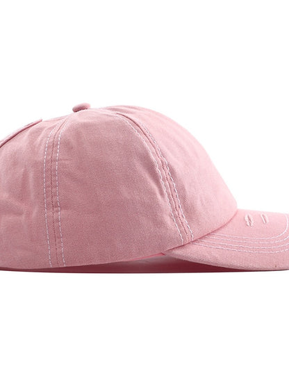 Men Washed Cotton Baseball Cap Glitter Star Embroidery Vintage Distressed Messy High Bun Ponytail Hole Trucker Hat Womens Adjustable Sun Hat - LuckyFash™