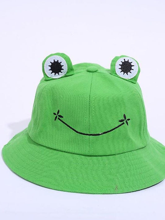 Frog Bucket Hat For Women Summer Casual Plain Female Outdoor Hiking Beach Fishing Sunscreen Hat (Hat circumference 56-58CM) - LuckyFash™