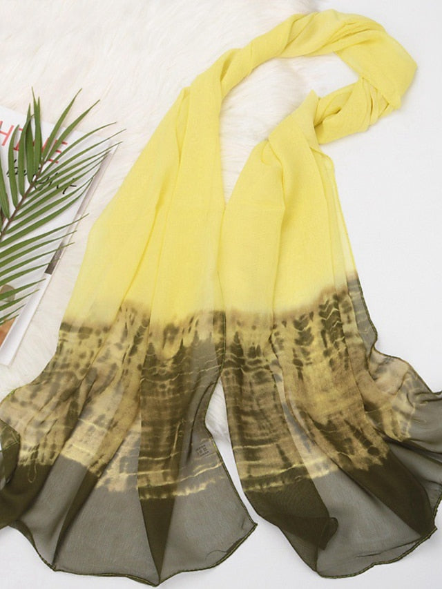 New Fashion Spring Summer Women Gradient Color Beach Scarf Shawls Female Wraps Sunscreen Hijab - LuckyFash™