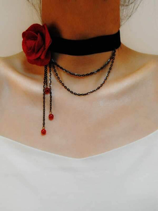 Rose & Chain Decor Choker - LuckyFash™