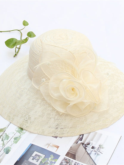 Women's Hat Bucket Hat Sun Hat Black And White Black Pink Party Outdoor Dailywear Floral Floral Portable Windproof Comfort - LuckyFash™