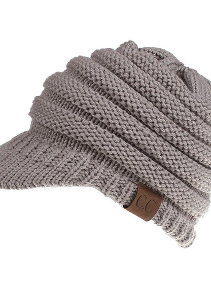 Women's Hat Baseball Cap Black Army Green Light Gray Outdoor Street Dailywear Knitted Pure Color Windproof Comfort Warm - LuckyFash™