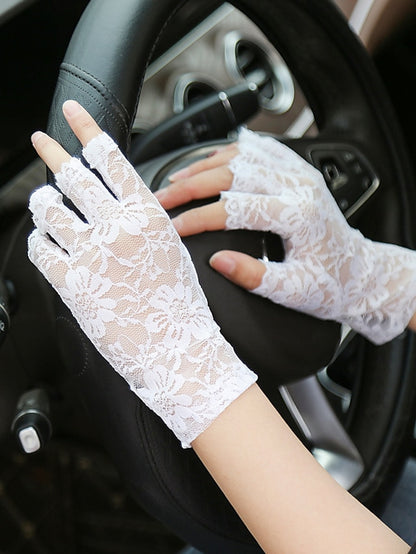 Women's Fingerless Gloves Party / Evening Daily Flower / Plants Lace Casual Sweet Breathability 1 Pair - LuckyFash™