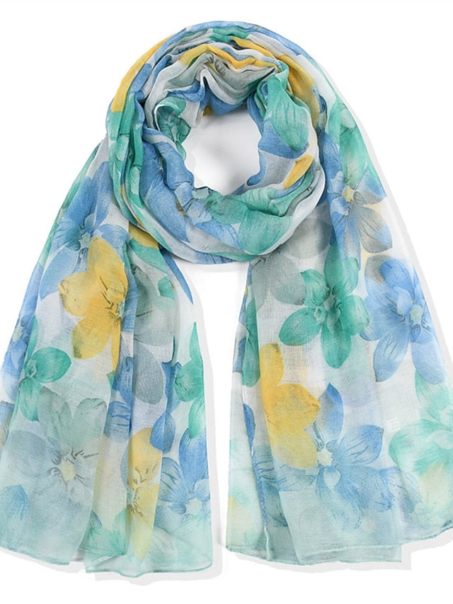 New High Quality Flower Scarf Women Long Scarves Candy Color Shawl Female Hijab Wrap Summer Beachwear Cover-ups - LuckyFash™