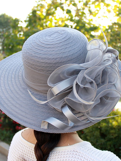 Women's Party Hat Party Street Daily Flower Solid Colored Black White Hat Basic Blue Fall Winter Spring - LuckyFash™