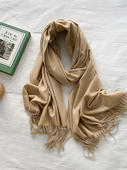 Women's Women's Shawls & Wraps Party Black Scarf Pure Color / Basic / Green / Khaki / Fall / Winter - LuckyFash™