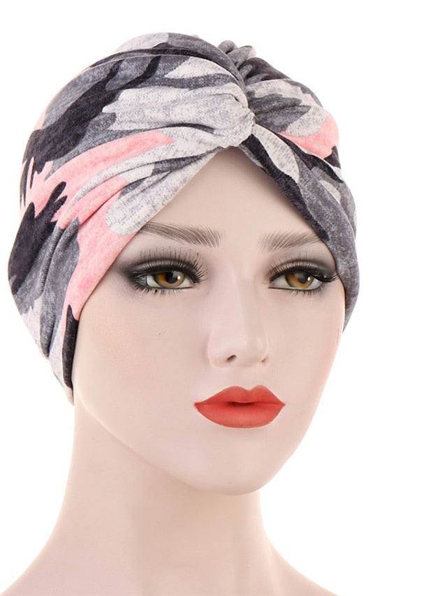 Women Muslim Daily Turban Folding Cross Knotted Hair Scarf Elastic Head Wrap Headwear Bandanas Lady Hair Hats Beanie Hair Loss Accessories - LuckyFash™