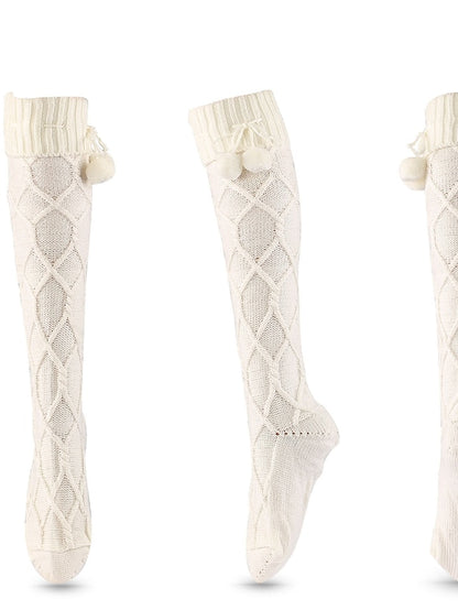 Women's Knee High Socks Home Daily Holiday Solid Color Polyester Spandex Basic Classic Warm Cute 1 Pair - LuckyFash™