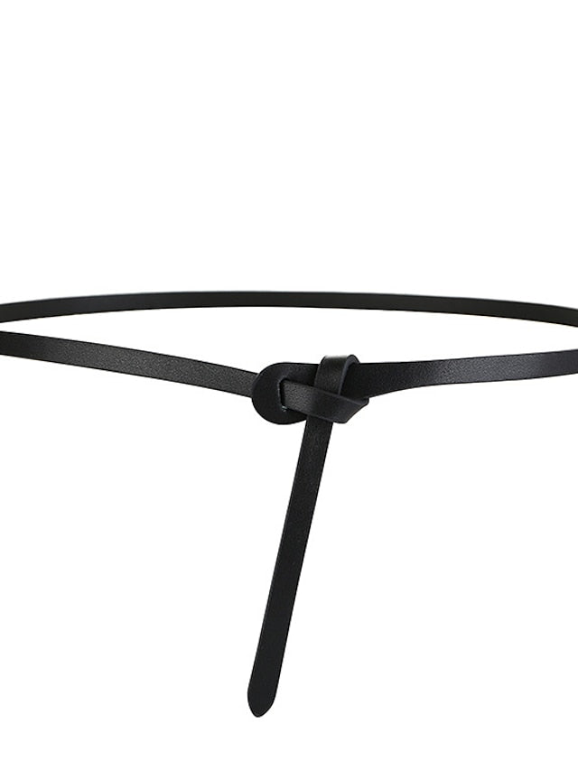 Women's Skinny Belt Party Street Dailywear Holiday Black White Belt Pure Color Red Fall Winter Spring Summer - LuckyFash™