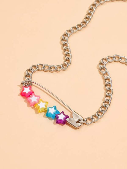 Safety Pin Decor Chain Necklace - LuckyFash™