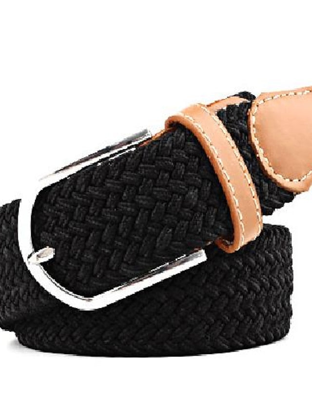 Women's Belt Canvas leather Black And White Blue and White Blue white red Black rice coffee Black Waist Belt Street Casual Color Block / Spring / Summer / Winter - LuckyFash™