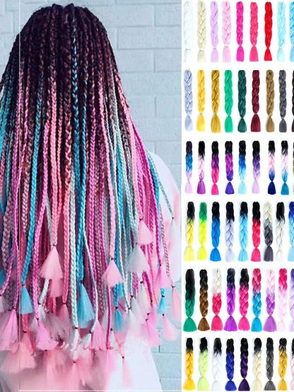 foreign trade wig big braid color gradient color chemical fiber african big braid high temperature silk dirty braid wig braided hair extension - LuckyFash™