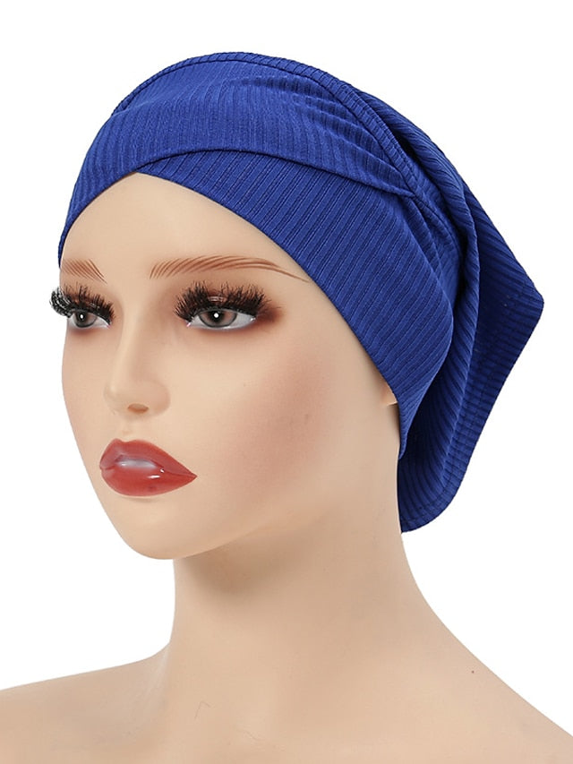 Simple Turban Cap Muslim Hijab Women Head Scarves Islamic Underscarf Bonnet Headscarf Stretch Jersey Cap Solid Color Muslim Turban Hats - LuckyFash™