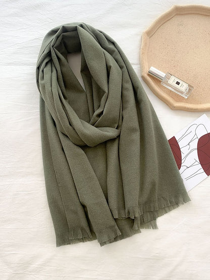 Women's Women's Shawls & Wraps Party Black Scarf Pure Color / Basic / Red / Fall / Winter / Imitation Cashmere - LuckyFash™