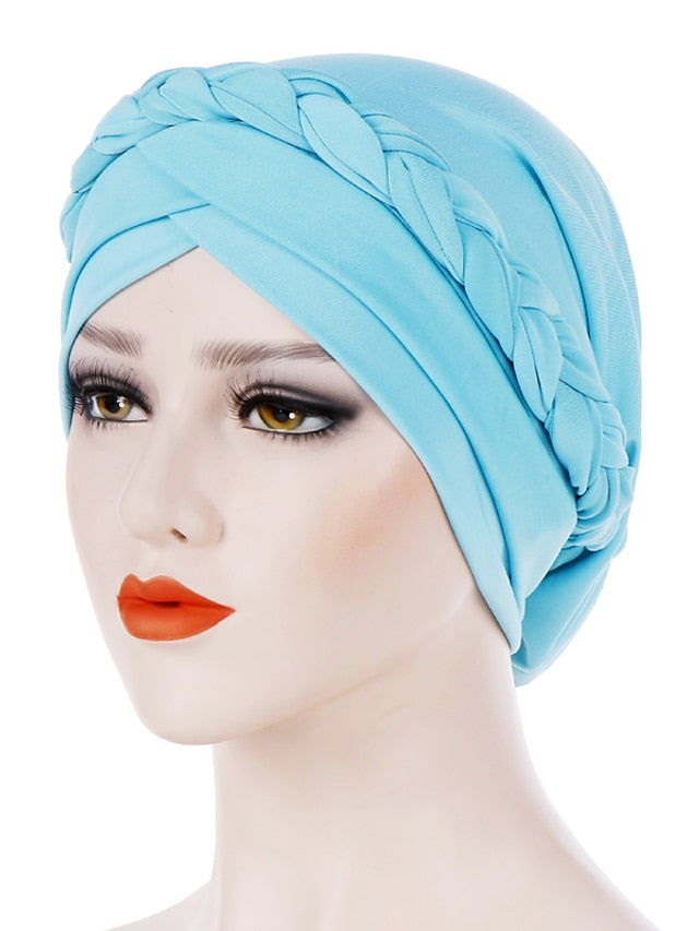 Muslim Women Inner Caps Braid Hijab Cap Comfort Fashion Turban Hat Colorful Cross Shape Chemo Hats Head Wearing Turbante - LuckyFash™