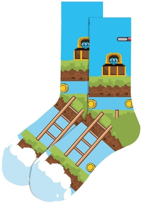 Unisex Crew Socks Work Daily Holiday Animal Patterned Dot Flower Polyester Cotton Simple Casual Lolita Casual Cute Casual / Daily 1 Pair - LuckyFash™