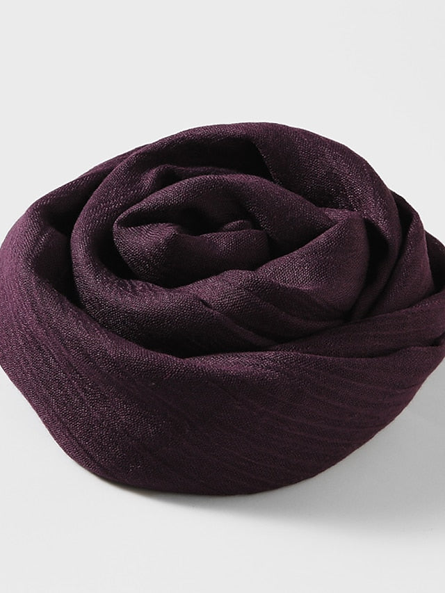 Women's Women's Shawls & Wraps Outdoor Dailywear Holiday White Yellow Pink Scarf Pure Color - LuckyFash™