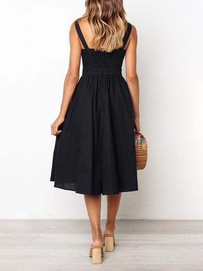 Simple Suspender Square Neck Backless Dress - LuckyFash™