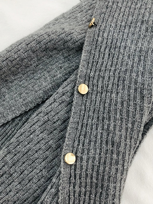 New Autumn Winter Women Ladies Thick Knitting Cape Coat Warm Poncho Oblique Stripe Coat Bohemian Shawl Scarf Solid Women Scarf - LuckyFash™