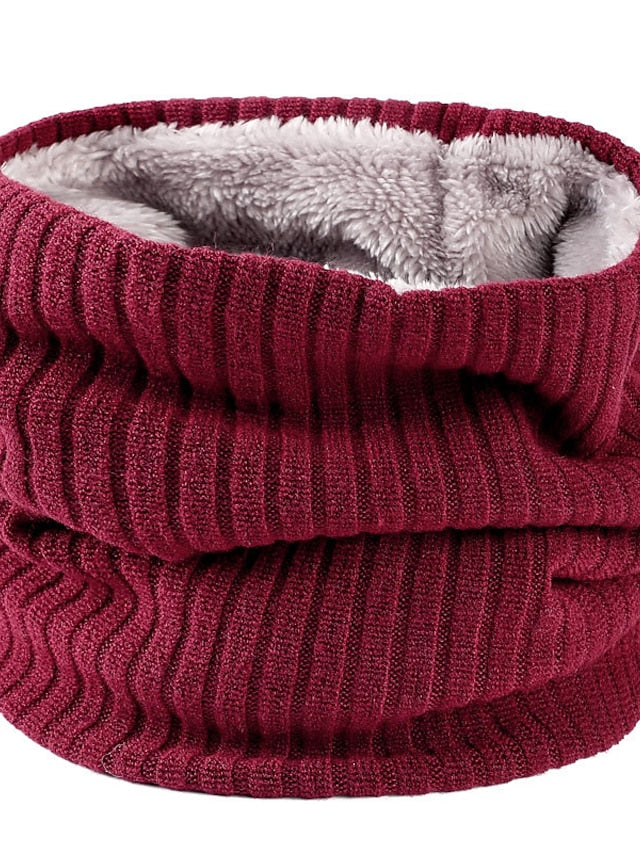 Women's Infinity Scarf Party Black Scarf Pure Color Red Khaki Fall Winter Unisex - LuckyFash™