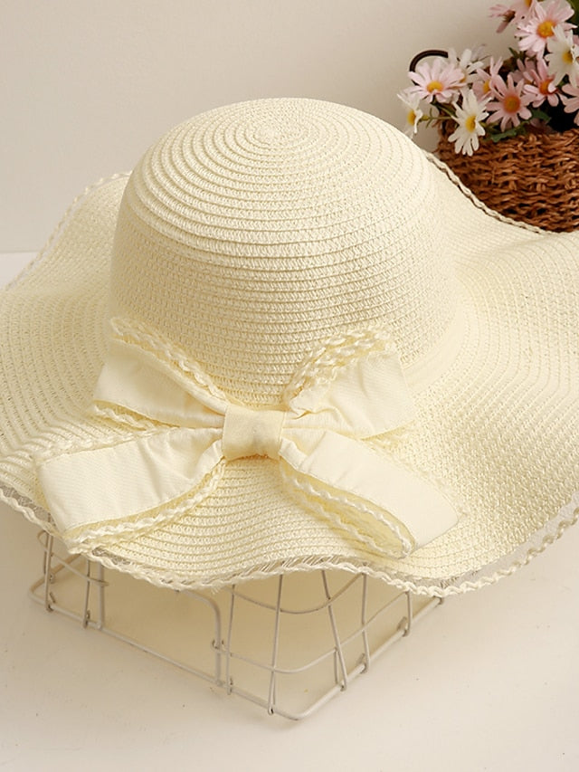 Women's Sun Hat Straw Hat Daily Holiday Straw Vacation Beach Sweet Sunscreen Breathability Outdoor 1 pcs - LuckyFash™