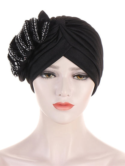 Lastest Flower Turban Bonnet for Women Muslim Hijab Headscarf Cap Wedding Party Headwear Turbante African Headtie - LuckyFash™