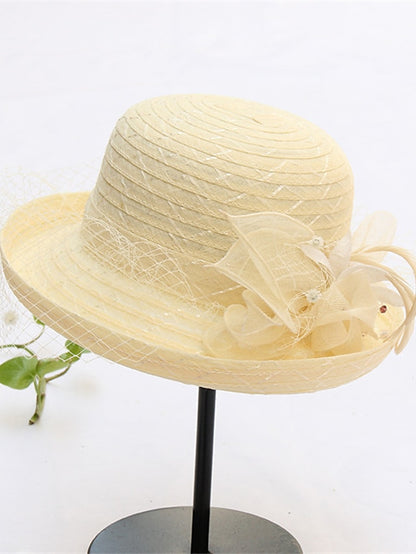 Women's Hat Bucket Hat Sun Hat Black Purple Pink Party Outdoor Dailywear Floral Floral Portable Windproof Comfort - LuckyFash™