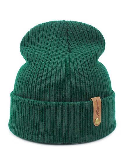Women's Hat Beanie / Slouchy Winter Hats Green Black Blue Outdoor Street Dailywear Knit Letter Windproof Comfort Warm - LuckyFash™