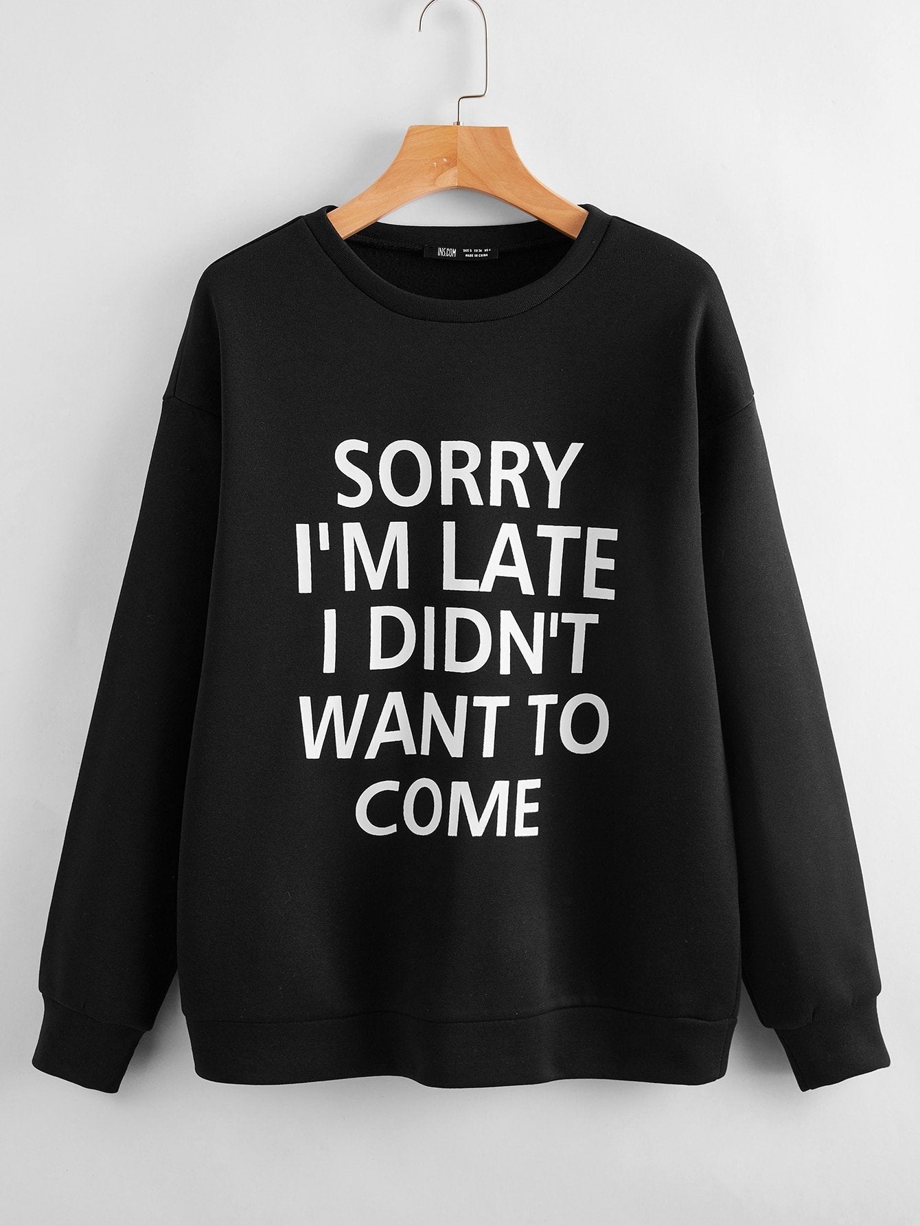 Apologize Slogan Graphic Drop Shoulder Sweatshirt - LuckyFash™