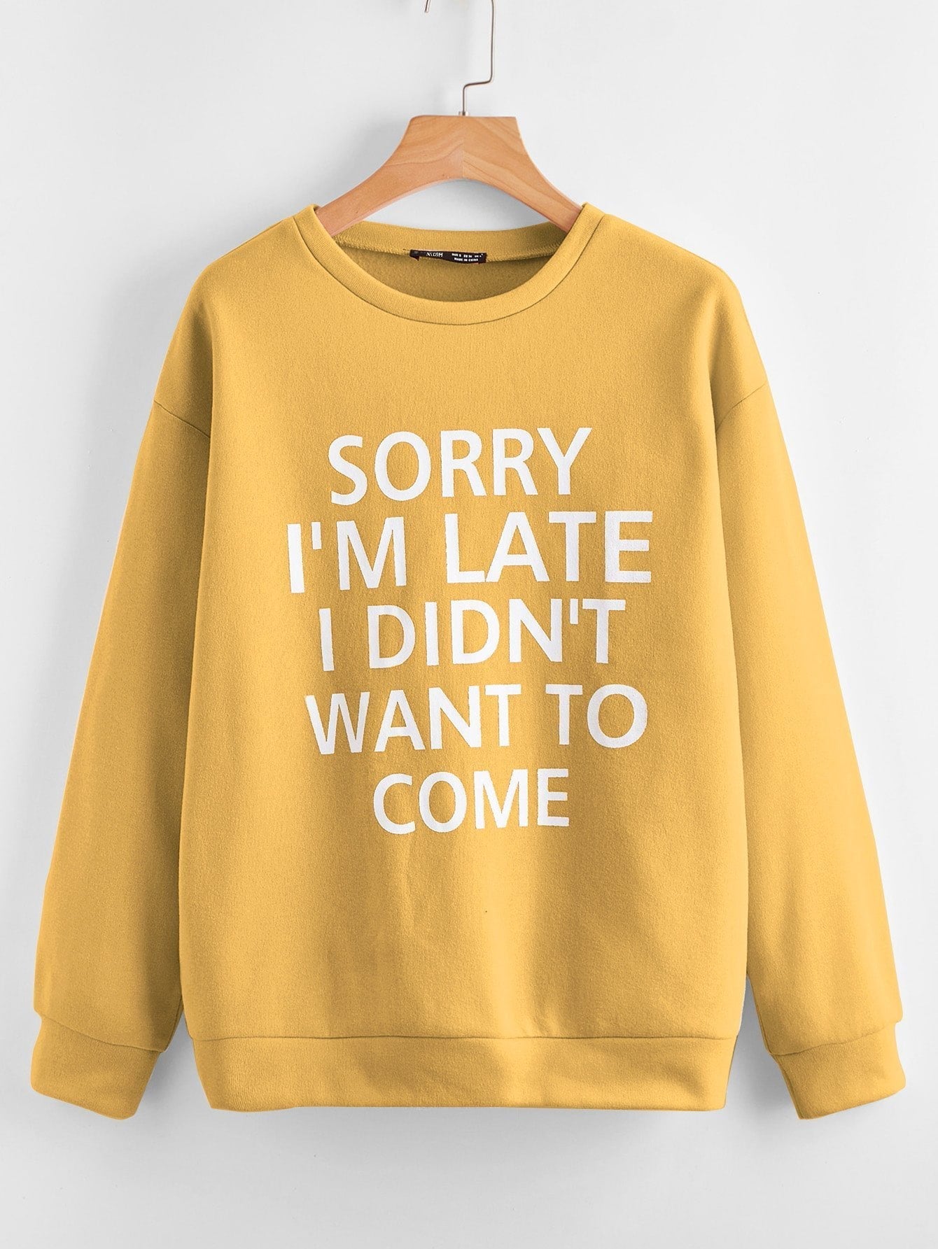Apologize Slogan Graphic Drop Shoulder Sweatshirt - LuckyFash™