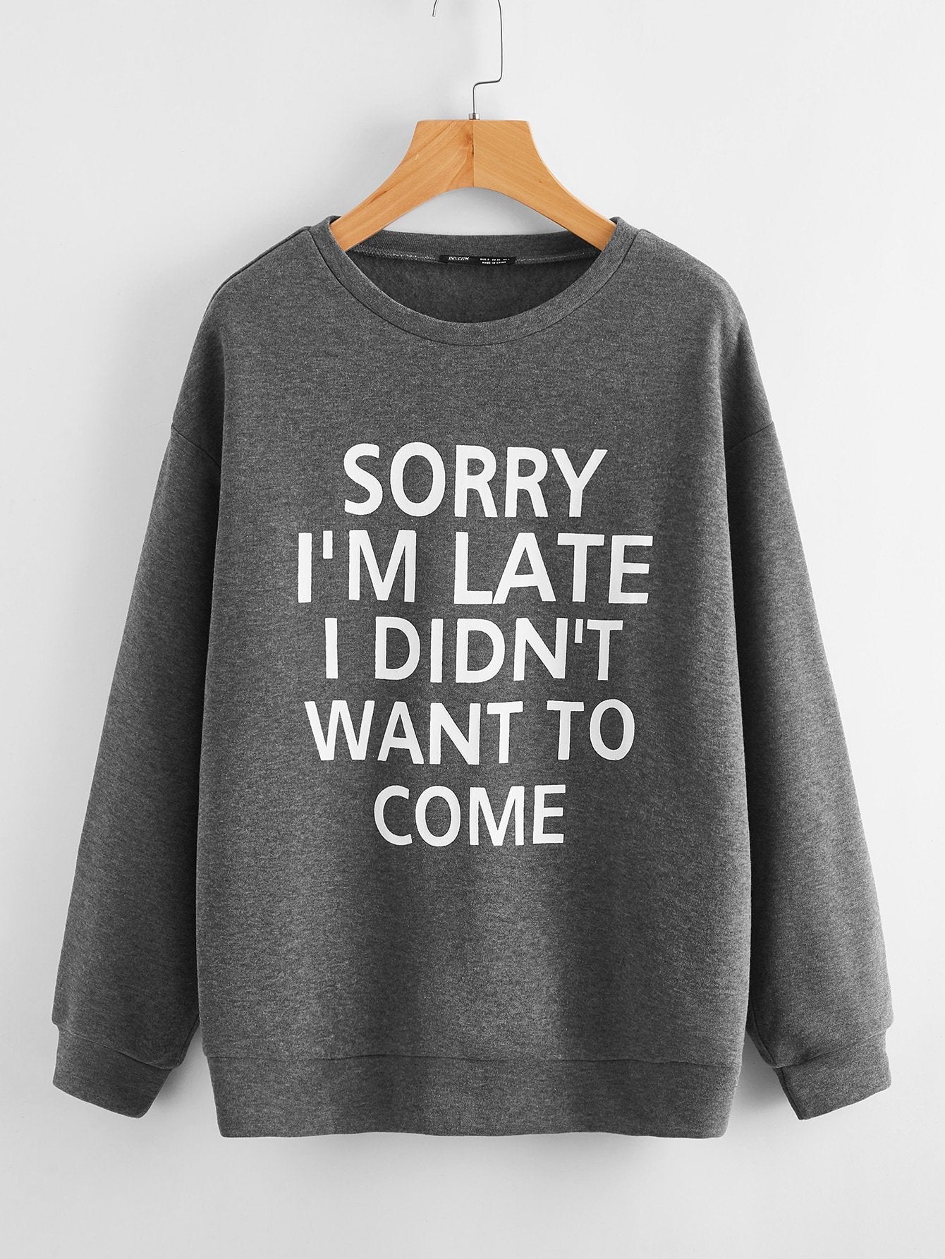 Apologize Slogan Graphic Drop Shoulder Sweatshirt - LuckyFash™