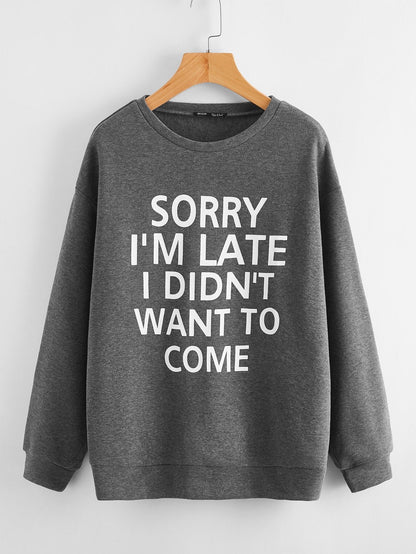 Apologize Slogan Graphic Drop Shoulder Sweatshirt - LuckyFash™