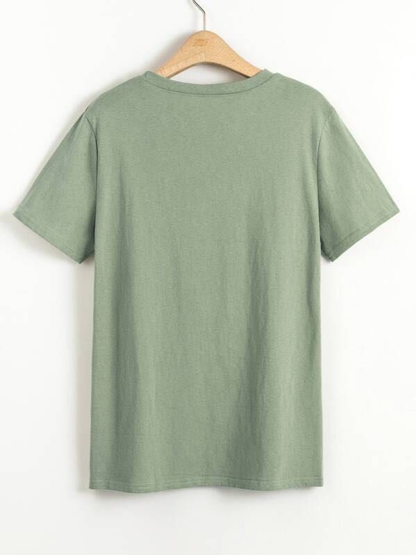 Be Happy Slogan Graphic Short Sleeve Tee - LuckyFash™